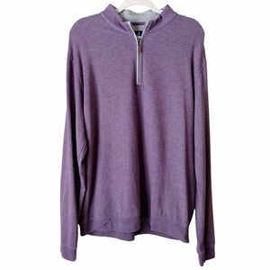 Johnnie-O | Men’s Sully Quarter Zip Pullover Sweatshirt Golf Purple XL